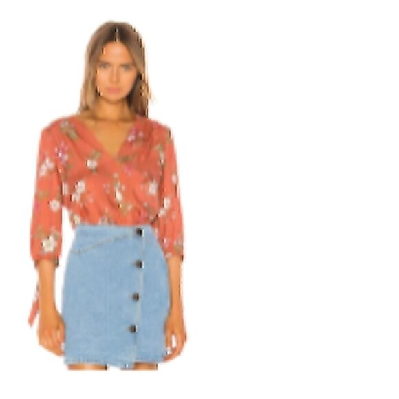 Rebecca Taylor Peach Lita Floral Silk Blend Blouse, Size 2 - Picture 3 of 6